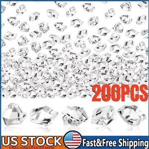 200Pcs Fake Crystals Ice Rock, Clear Acrylic Gems, Fake Crushed Ice Cubes - Picture 1 of 9