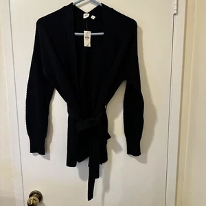 NEW Gap Cardigan Sweater Open Front NWT Size S Black Knit - Picture 1 of 4