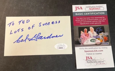 Cal Gardner Signed 3x5 Index Card JSA Cert. AUTO NY Rangers/T.Maple Leafs NHL! - Image 1 of 4