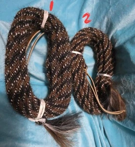 Mane Horse Hair Mecate 22 feet long, 3/8" dia., Choose from 2 Color Patterns - Picture 1 of 3