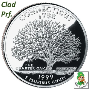 1999 S Connecticut CT State Quarter 25C Clad Gem Proof San Francisco Ships Free! - Picture 1 of 4