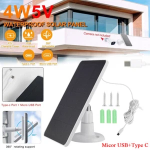 Solar Panel for Outdoor Camera Security Cam Micro USB Battery Charger 10W Output - Picture 1 of 20