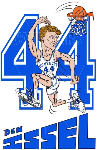 Classic Kentucky Wildcat Caricature- Original Dan Issel 11 x 17 poster Cover