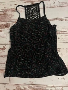 SO Girls floral Tank Top Shirt With Lace in back Size 10 - Picture 1 of 3