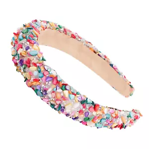 1PC Stone Headband for Women Girls Non Slip Head Band Colorful Jeweled Hairband - Picture 1 of 12