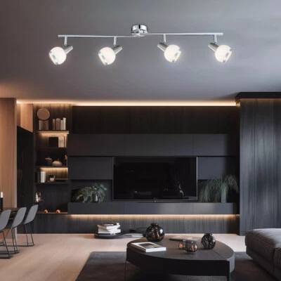 Plafoniera Lampada Sala Pranzo Binario Luce Argento Regolabile LED - Immagine 1 di 4