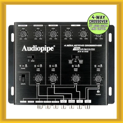 Audiopipe XV-4-V15 4-Way Crossover with 2/4/6 Channels Input – 8 Channels Output - Image 1 of 4
