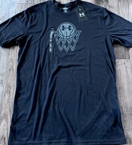 Camicia uomo Under Armour XL nera/grigio icona basket vestibilità ampia XL nuova con etichetta - Foto 1 di 2