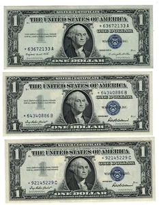 ** 1957 $1 ONE DOLLAR SILVER CERTIFICATE STAR NOTE UNC./PRICE FOR EACH NOTE ** - Picture 1 of 2