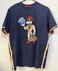 MAKOBI Mens VTG Mickey Mouse T Shirt Sz M The World Is Mine W/Rhinestones - Blue - Picture 1 of 5