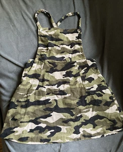 Girls Youth Walking on Sunshine Camo Corduroy Jumpsuit Dress Size Large Pinafore - Picture 1 of 24