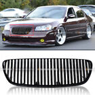 For 02 03 2002 2003 Nissan Maxima Glossy Black Vertical Front Bumper Hood Grille