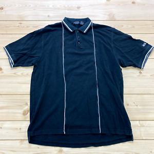 Jack Daniels Black White Short Sleeve Pen Stripe Regular Polo Shirt Men Size XL
