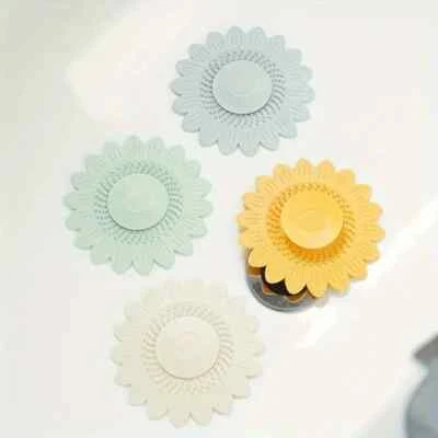 Abflusssieb-Haarsieb SILIKON-Blumenform,Badezimmer Abflussabdeckung-Haarsieb - Bild 1 von 4