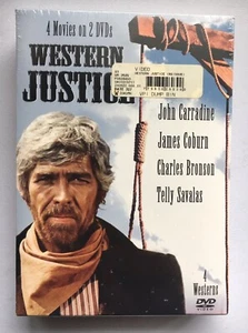 Western Justice DVD 2007 Carradine Coburn Bronson Savalas 4 Movies New - Picture 1 of 3