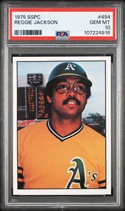 1975 SSPC #494 REGGIE JACKSON ATHLETICS HOF PSA 10 - Bild 1 von 2