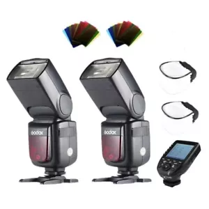 Godox 2x V860IIC 2.4G TTL HSS 1/8000s Camera Flash + XPro-C Trigger for Canon - Picture 1 of 11