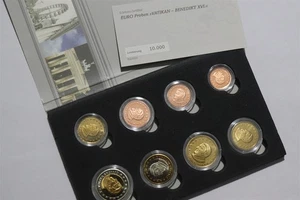 🧭 🇻🇦 VATIKAN EURO SPECIMEN COIN SET WITH COA IN FOLDER B88 #48 BXROX - Bild 1 von 6
