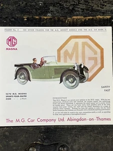 1931 MG MAGNA  Sports Coupe 4 seater UK foldout sales brochure Britain - Picture 1 of 7
