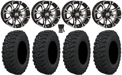 High Lifter HL3 14" Wheels Machined 29" Trekker Tires Kawasaki Teryx Mule - Image 1 of 4