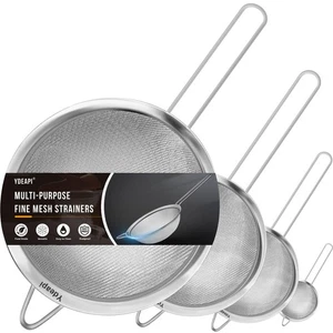 Fine Mesh Strainer, Stainless Steel Kitchen Strainers with Sturdy Handle, Set... - Picture 1 of 7