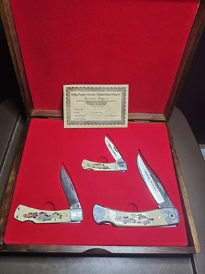 Juego de cuchillos plegables Schrade Scrimshaw Rolling Thunder tributo a arrastrar carreras  Foto 1 de 4