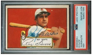 1952 Topps Roy Sievers Signed Baseball Card #64 PSA/DNA Certified Auto 8 - Picture 1 of 6