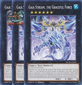 Yugioh! 3x Gaia Stream, the Graceful Force DUAD-EN047 Común 1ª Edición Casi Nuevo - Imagen 1 de 1