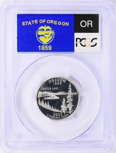2005 S 25c Oregon SILVER State Flag Quarter Proof Coin PCGS PR70DCAM - Picture 1 of 2