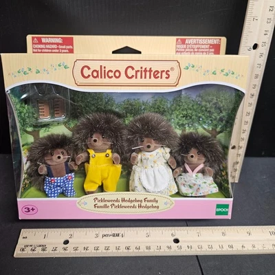 Calico Critters PICKLEWEEDS Hedgehog Family 4 Figure Set Mom Dad Girl Boy - NEW! - Image 1 of 4