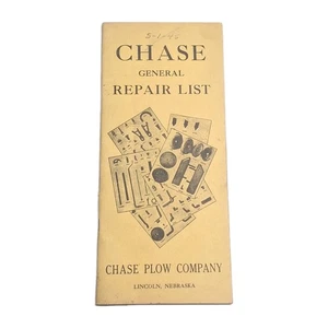 Chase General Repair List Plow Company Lincoln Nebraska Farm Booklet 1945 - Bild 1 von 7