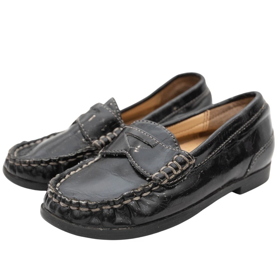 Cole Haan 学步儿童黑色漆皮鞋头 Air Penny 乐福鞋 8 码 — 第 1/4 张图片