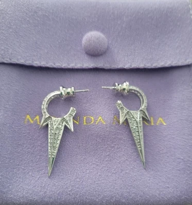 Pendientes de aro Melinda Maria triple espiga pavé Gabriella plateados nuevos bolsa antipolvo Foto 1 de 4