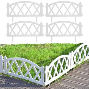Plastic Garden Picket Fence, Grass Lawn Flower Beds Landscaping Edging Border... - Picture 1 of 8