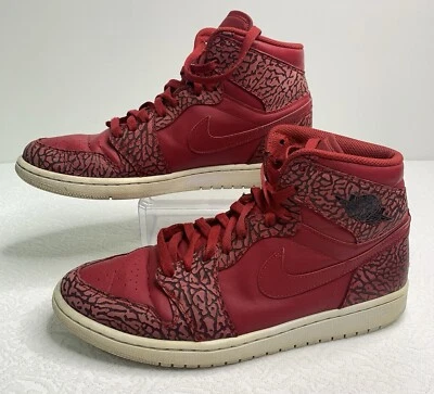 Air Jordan 1 Elefante Rojo Talla 10.5 Para Hombres Nike Retro Alto Blanco 839115-600 Foto 1 de 4