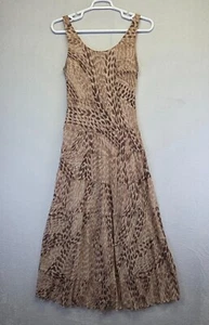 Jones NY Maxi Dress Womens 16 Animal Print Boho Chiffon Tiered Y2K Fairy grunge - Picture 1 of 14