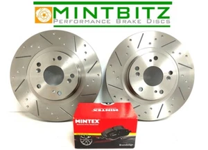 Audi A4 Cabriolet 3.2 Fsi 06-08 Rear Brake Discs & Mintex Pads Dimpled Grooved - Picture 1 of 8