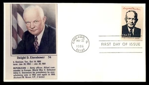 Mayfairstamps US FDC 1986 Dwight D Eisenhower Picture First Day Cover aas_04099 - Picture 1 of 2