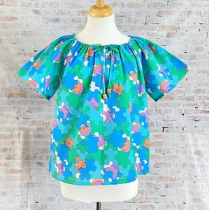 Retro Peek a Boo Animal Summer Top OOAK Size Medium Handmade - Picture 1 of 6