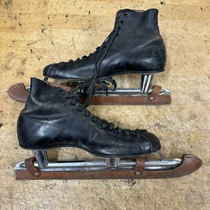 RARE ANTIQUE JOHNSONS size 8 NESTOR JOHNSON LEATHER RACING SPEED SKATES - Picture 1 of 21