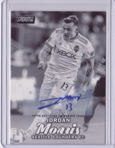 2017 Stadium Club MLS Autograph Black and White #100 Jordan Morris /99 Auto