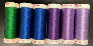 SULKY 30W RAYON THREAD - SCRAP BAG OF 6 SPOOLS - Picture 1 of 1