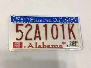 2005 ALABAMA LICENSE PLATE STARS FELL ON HEART OF DIXIE Tag # 52A101K - Picture 1 of 2