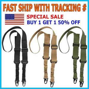 Tactical 2 Point Rifle Gun Sling Strap Adjustable Hunting Shotgun Belts Outdoor - Picture 1 of 17