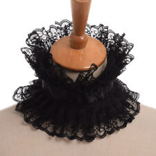 Vintage Cosplay Ruffled Detachable Collar Gothic Victorian Black Neck Ruff
