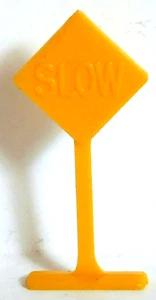 1950 CRACKER JACK ROAD TRAFFIC SIGN "SLOW" YELLOW C.J.CO - Picture 1 of 2