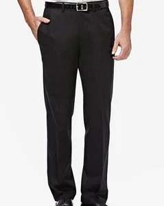 $70 Haggar Men's Black Straight-Fit Flat Front Khaki Dress Pants Size 40W 30L - Picture 1 of 2