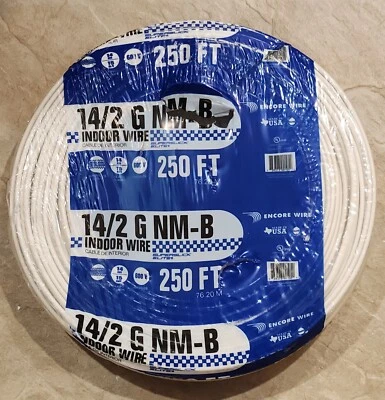 Encore 14/2 Indoor Copper Building Wire NM-B w/ Ground Wire 250' Foot Roll - Image 1 of 2