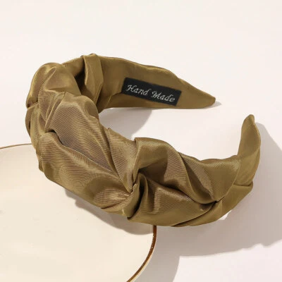 Solid Color Knot Headband Womens Hairband Plain Wide Hair Band Hoop Accessories - Image 1 of 4