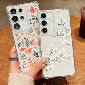 Case For Samsung S25 Edge S24 FE S23 A56 A16 A05S Shockproof Flower Phone Cover - Picture 1 of 17